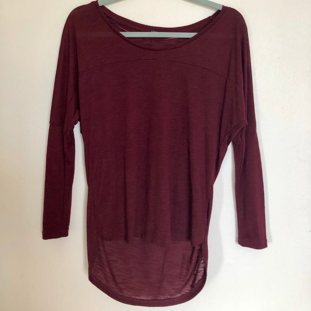Burgundy cotton on long sleeve